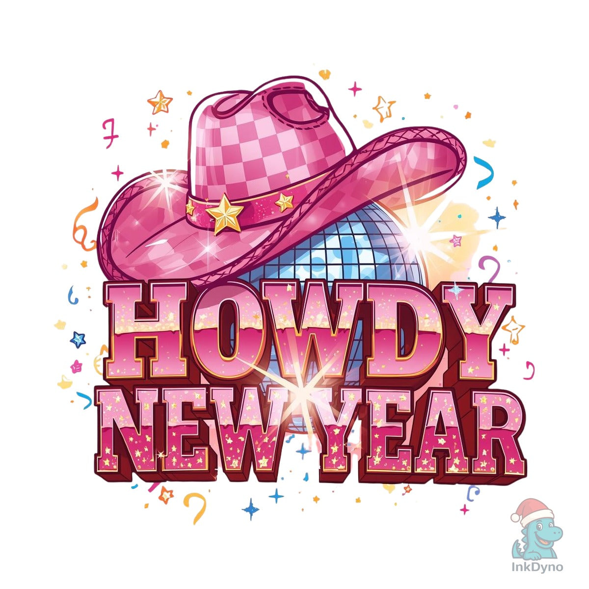 Pink Howdy Hat Happy New Year 2026