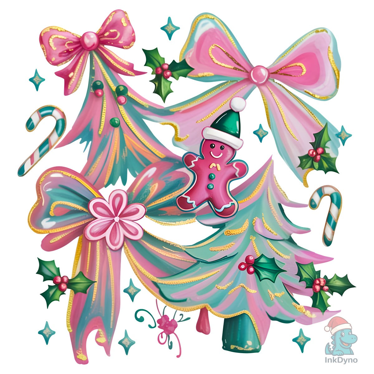Coquette Christmas Glitter Tree Bow