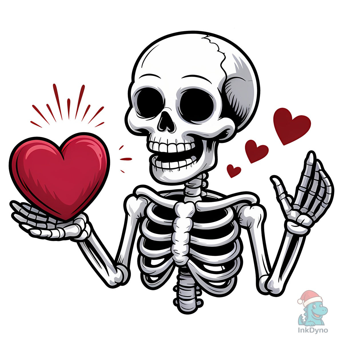 Funny Skeleton Love T-shirt Design