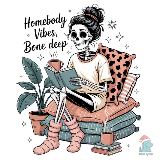 Homebody Vibes Bone Deep Funny Skeleton - DTF Transfer