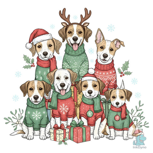 Christmas Dogs in Sweaters - DTF Transfer