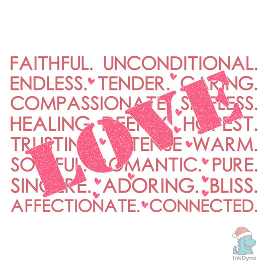 Valentine's Day Words Love Heart - DTF Transfer