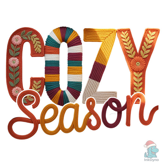 Crochet Cozy Season Preppy Design - DTF Transfer