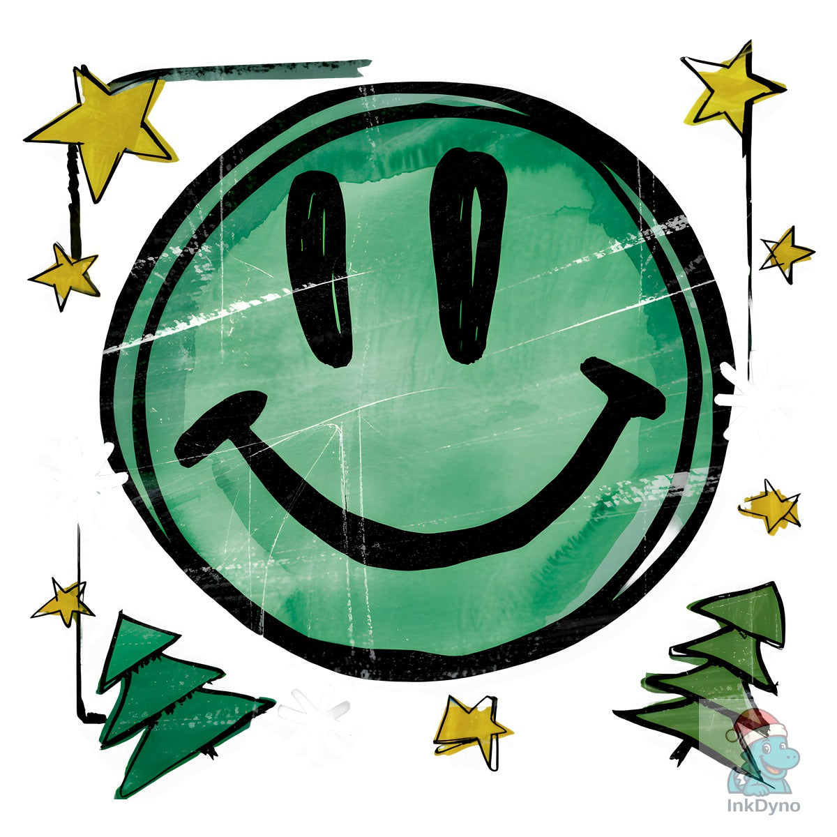 Floral Christmas Smiley Face