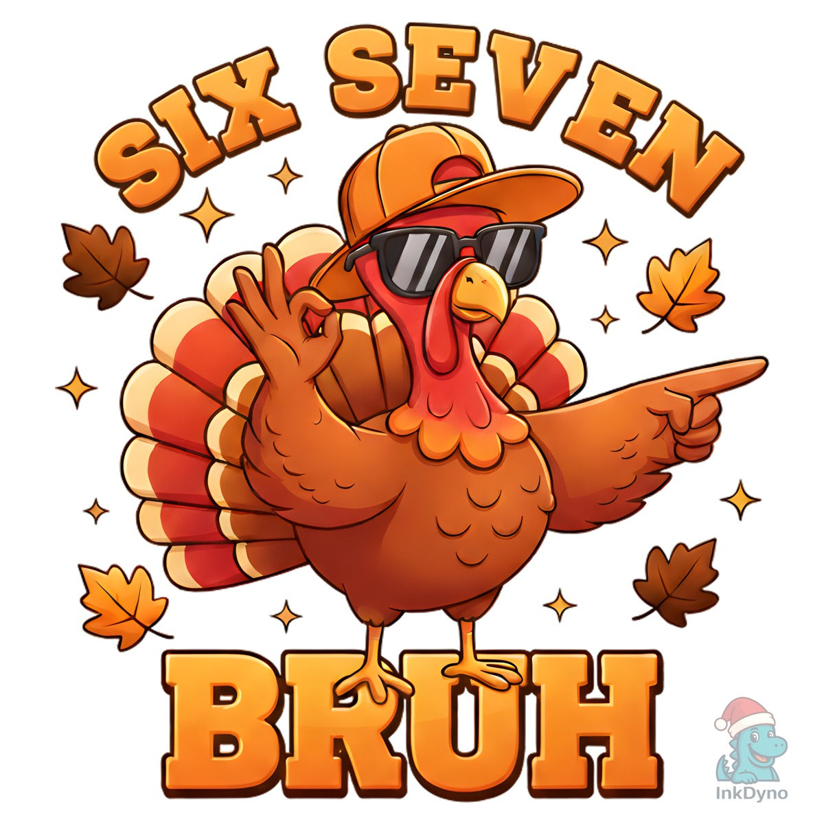 Funny Six Seven Bruh Turkey Kids Art