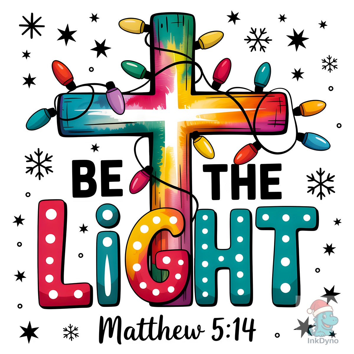 Be the Light Christmas Lights Cross