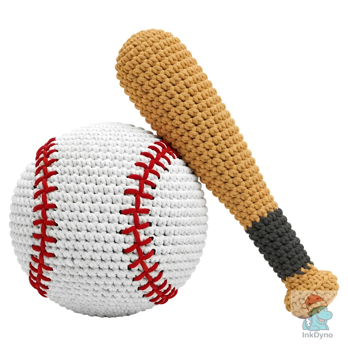Knitted Crochet Baseball and Bat