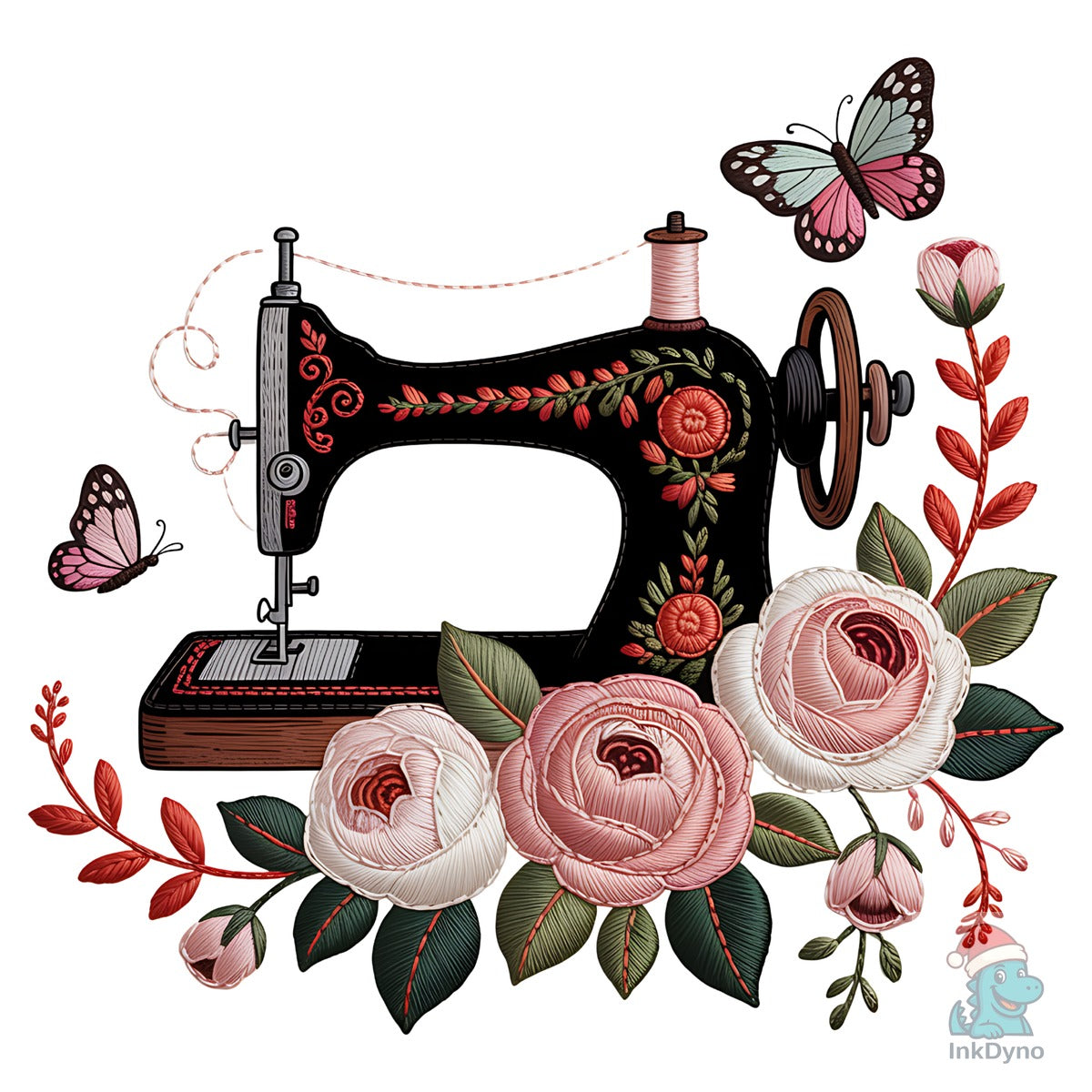 Vintage Sewing Machine Embroidery