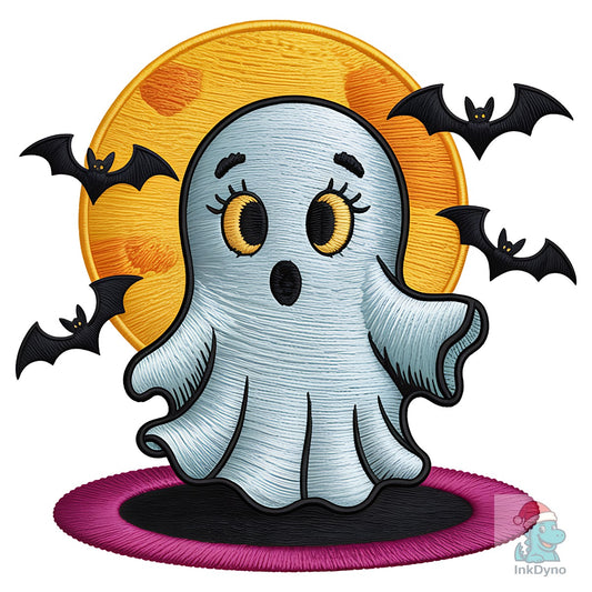 Cute Halloween Ghost Embroidery - DTF Transfer