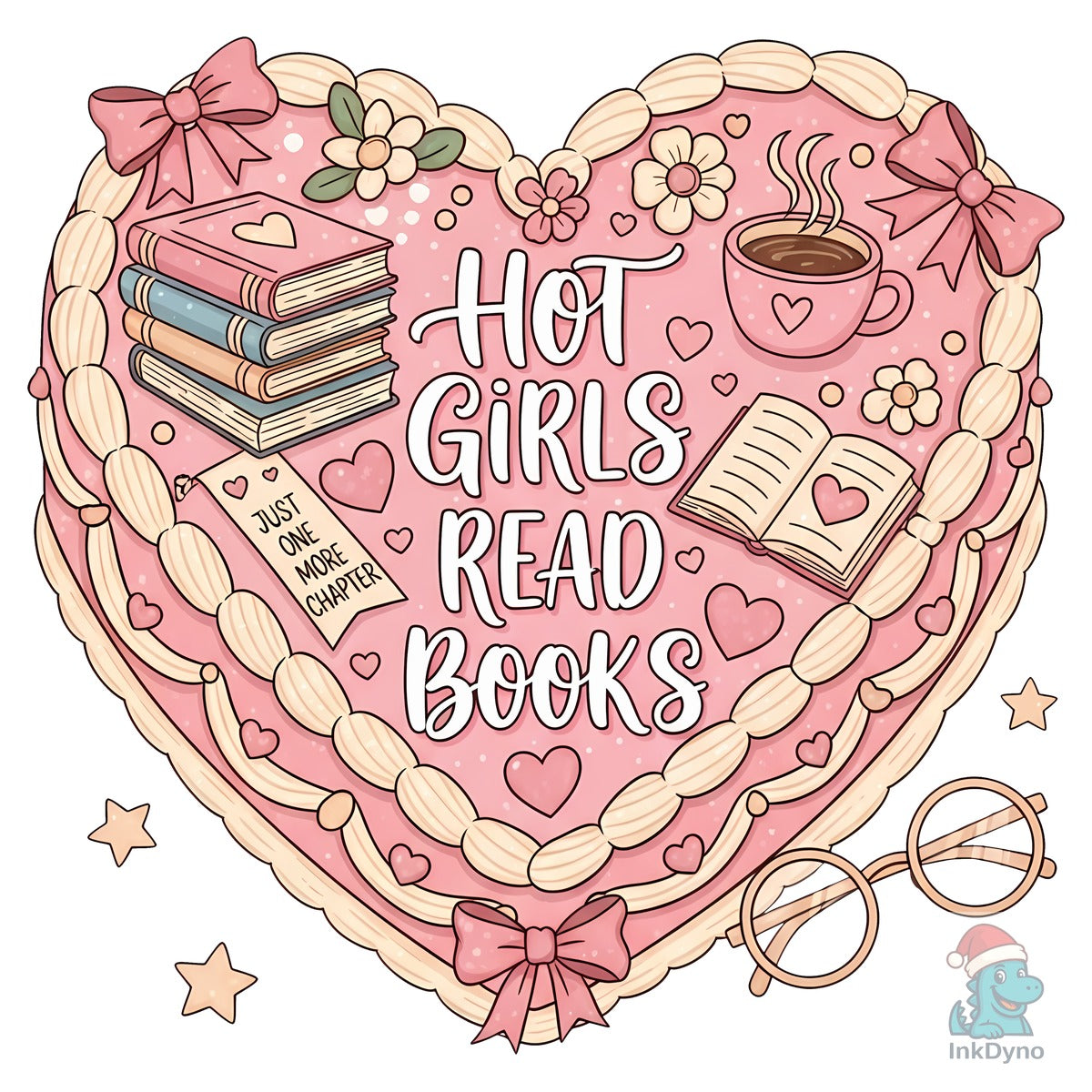 Hot Girls Read Books Pink Heart Book
