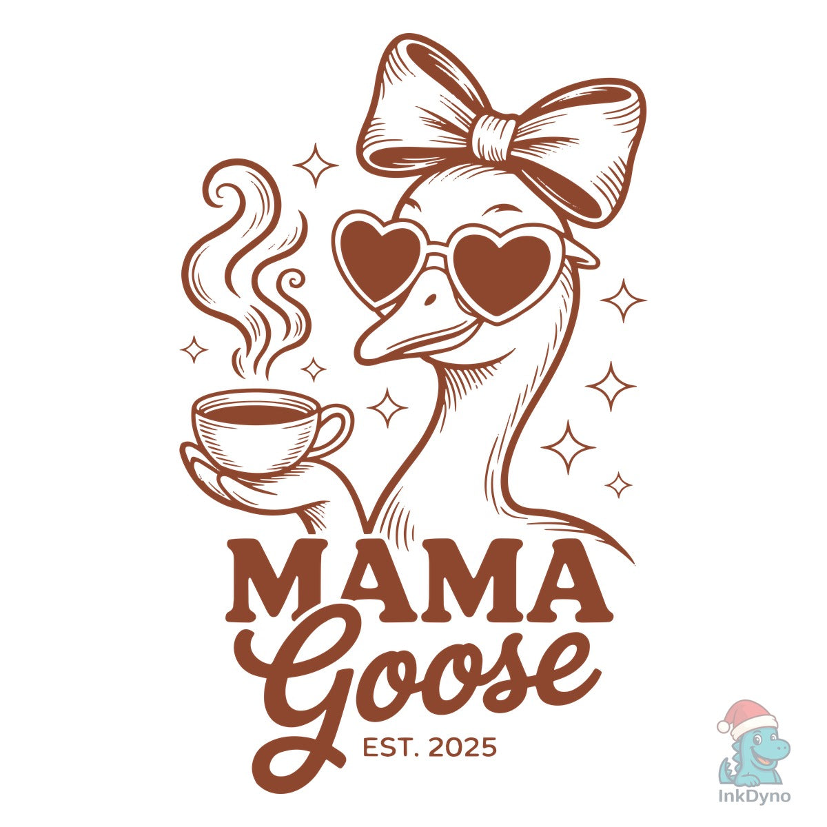 Floral Mama Goose T-shirt Design