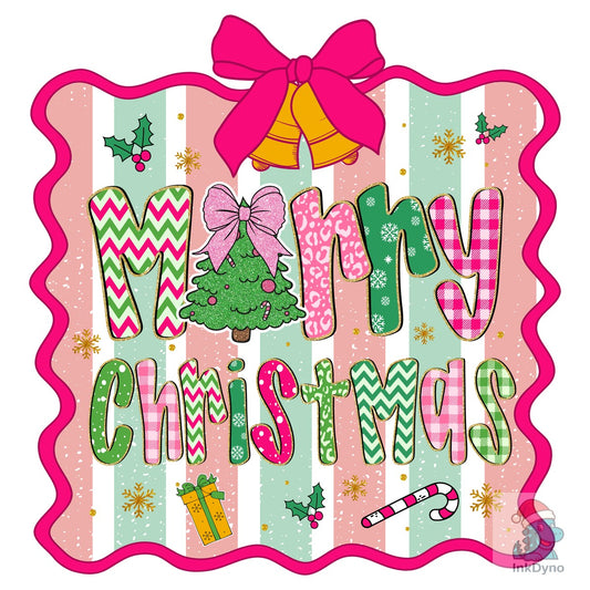 Merry Christmas Cute Pastel Holiday - DTF Transfer