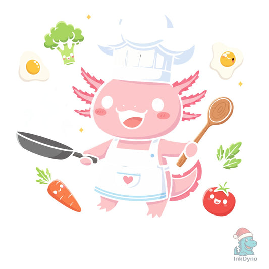 Cute Chef Axolotl Cooking T-Shirt Design - DTF Transfer