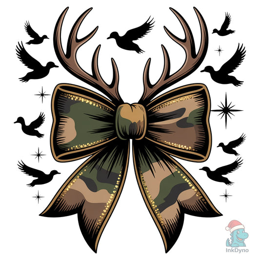 Deer Camo Bow Hunting Christmas - DTF Transfer