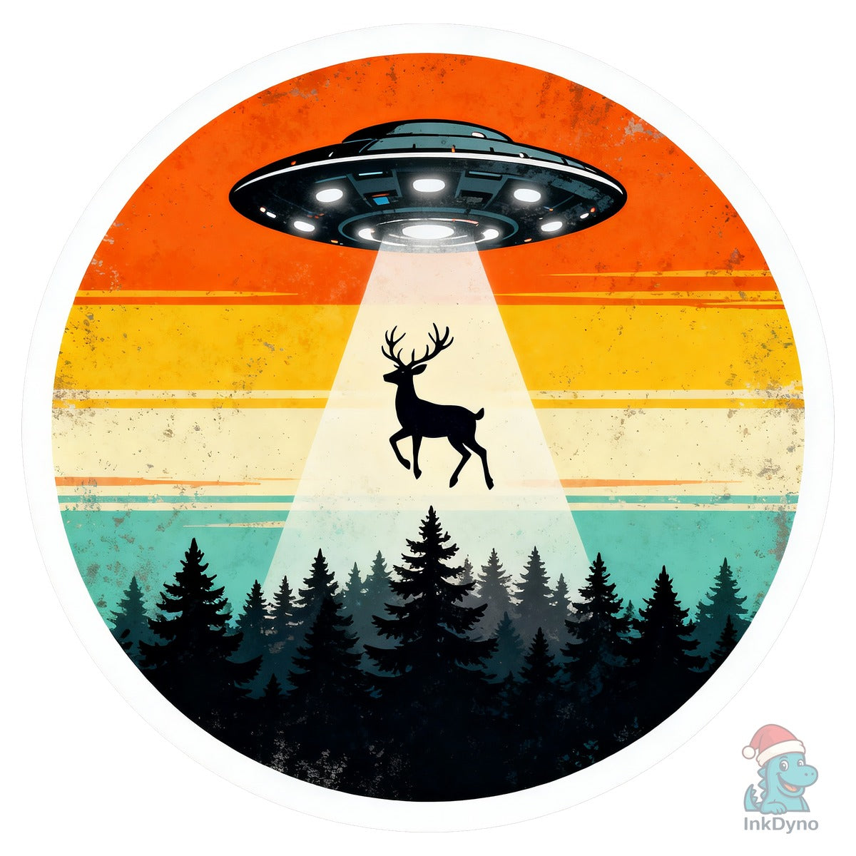 UFO Abduction Deer T-Shirt Design