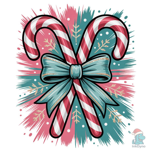 Candy Cane Brushstroke Colorful Can - DTF Transfer
