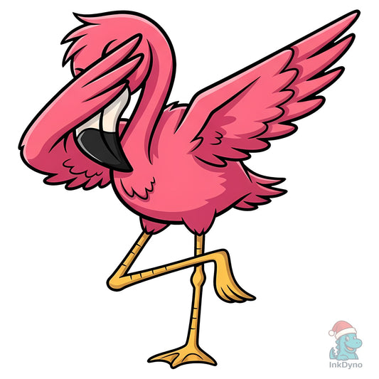 Funny Dabbing Flamingo - DTF Transfer