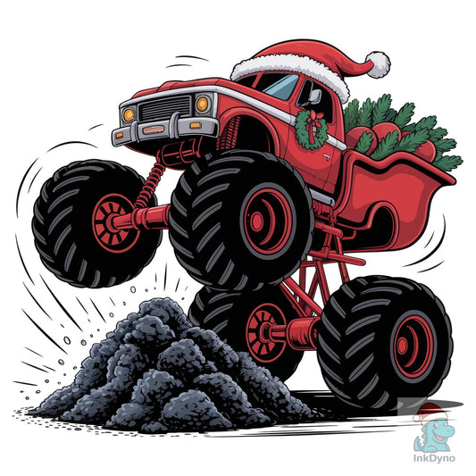 Santa Monster Truck Christmas Ride - DTF Transfer
