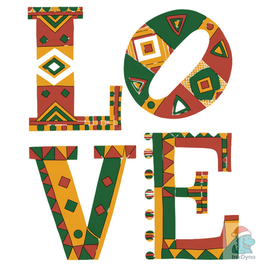 African Kente Pattern LOVE - DTF Transfer