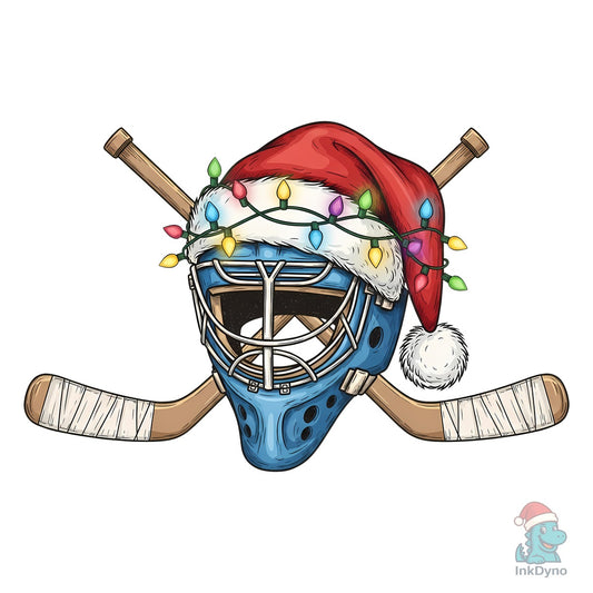 Christmas Hockey Goalie Mask - DTF Transfer