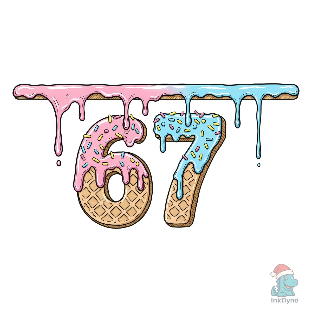 Dripping Ice Cream 67 Number