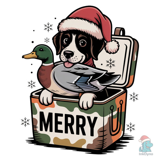 Duck Hunting Dog Christmas Camo - DTF Transfer