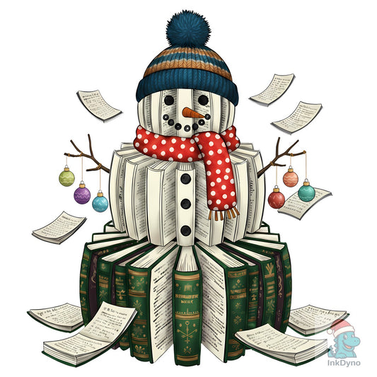Christmas Book Snowman Sublimation - DTF Transfer