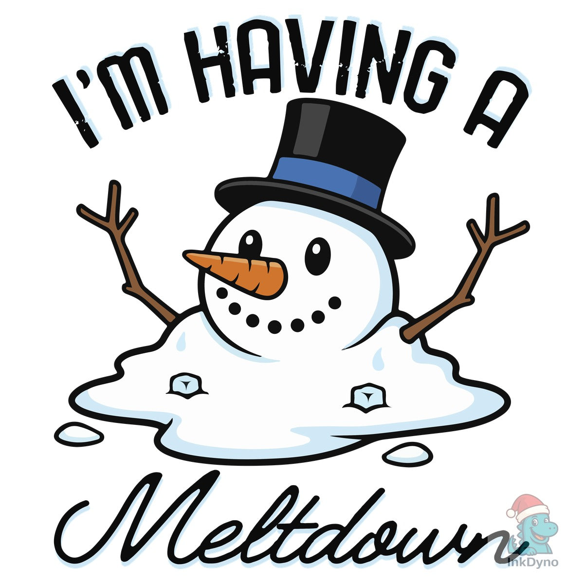 Funny Melting Snowman Winter