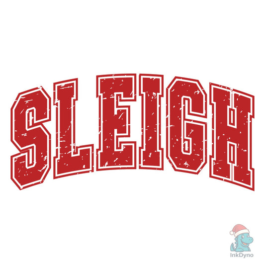 Sleigh Christmas Varsity Distressed - DTF Transfer