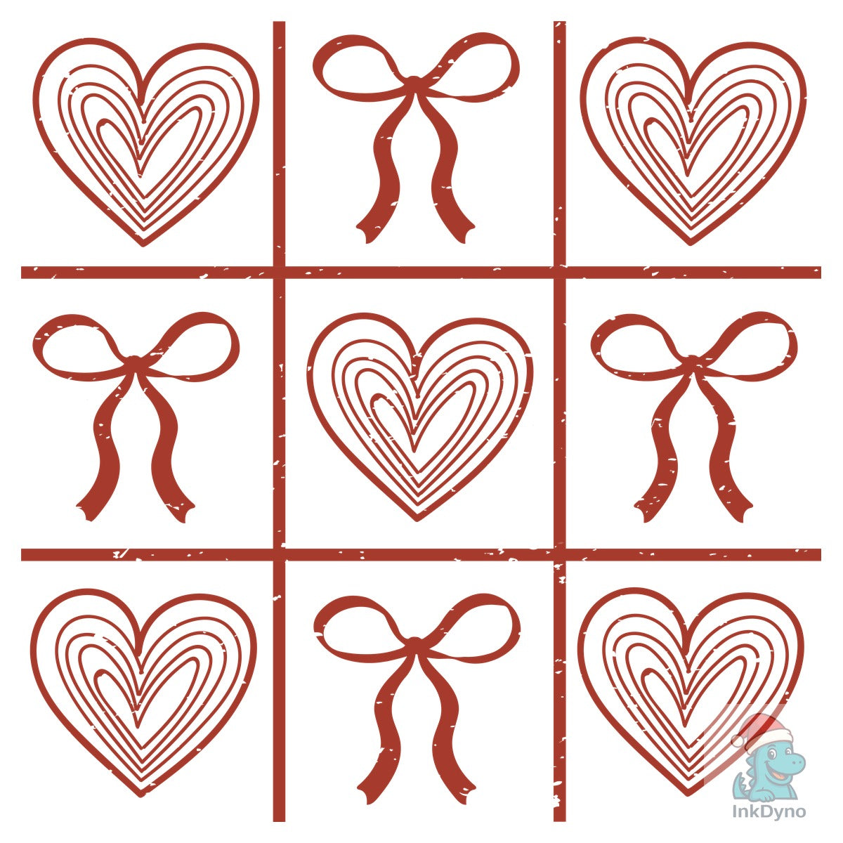 Valentine Heart Grid Cute Bow Love