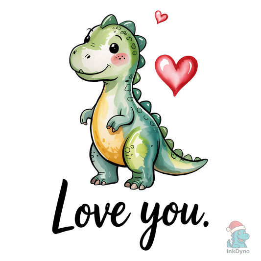 Love You Funny Dinosaur Valentines - DTF Transfer