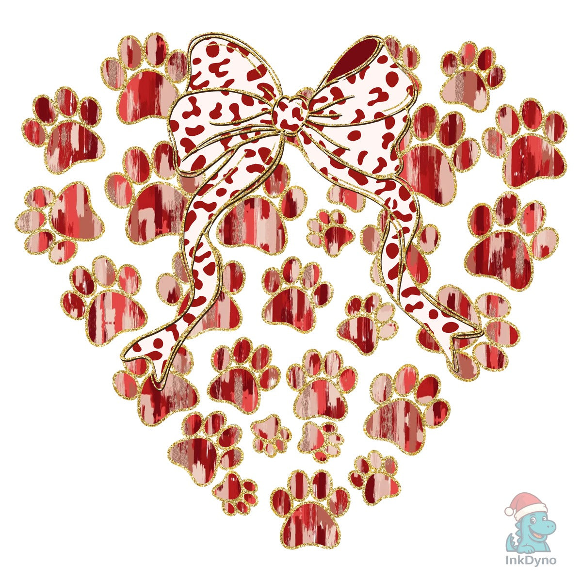 Paw Heart with Bow Dog Lover