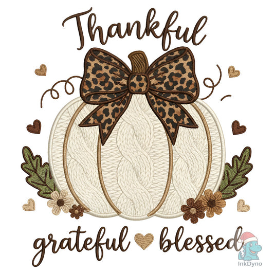 Yarn Crochet Grateful Thankful Blessed - DTF Transfer