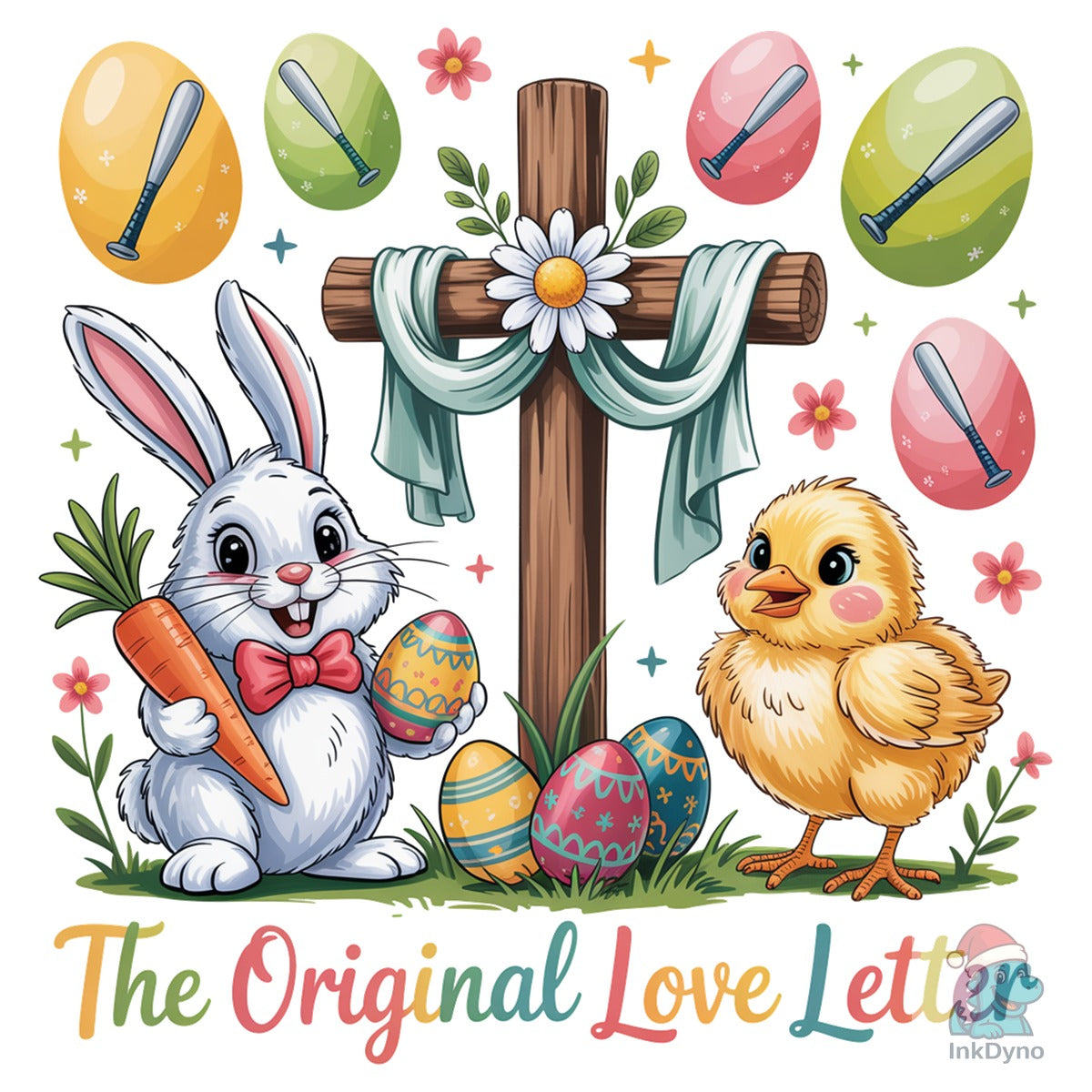 Religious Easter Bunny and Cross