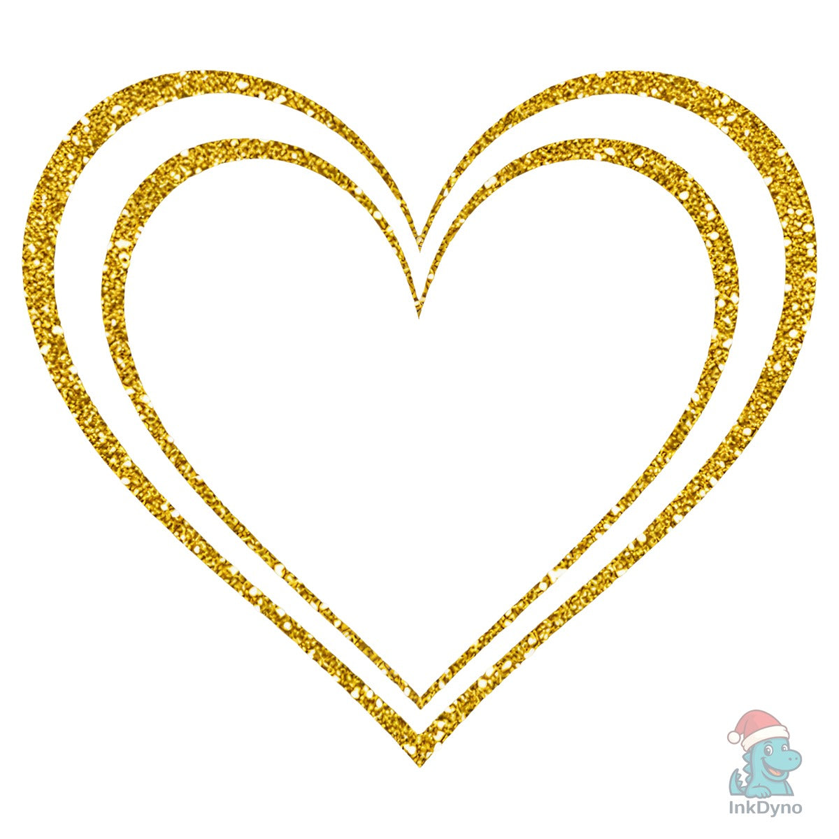 Gold Glitter Double Heart Valentine