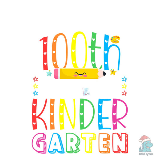 Happy 100th Day of Kindergarten - DTF Transfer
