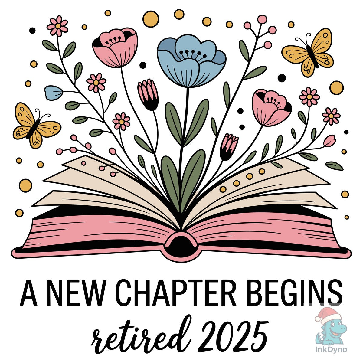 Floral Book a New Chapter Begins Retired