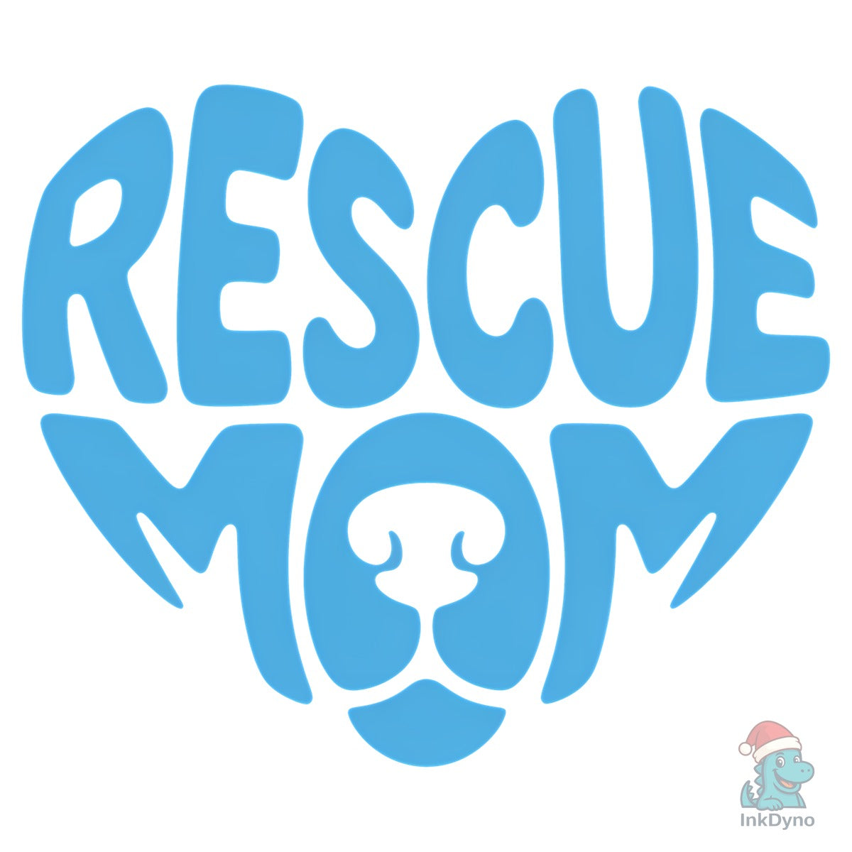 Rescue Mom Cute Dog Word Art Simple