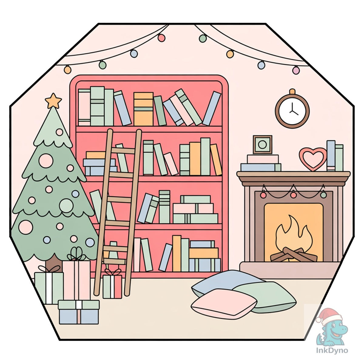 Pink Christmas Cozy Library Book