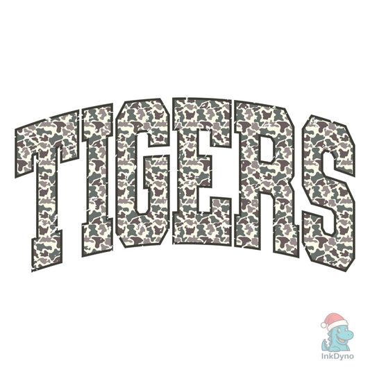 Camo Tigers Camouflage School Mascot - DTF Transfer