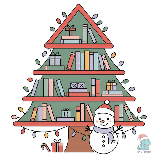 Christmas Tree Library Holiday Book - DTF Transfer