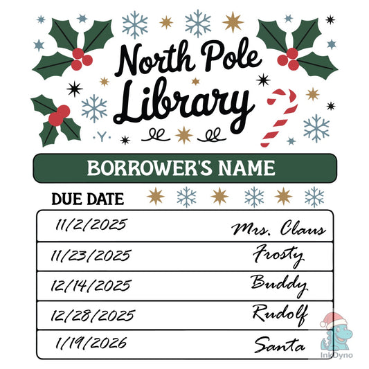 North Pole Library Card - DTF Transfer