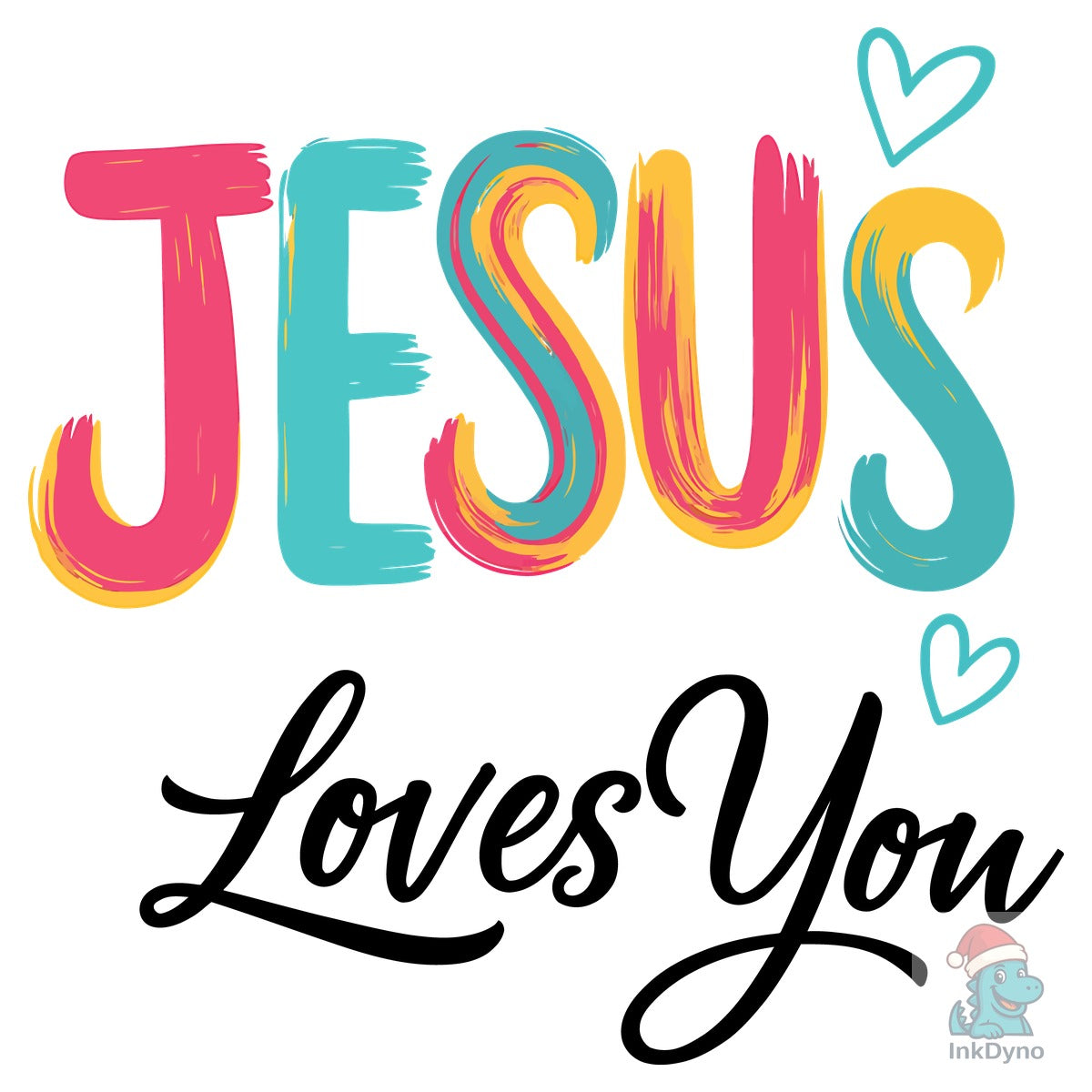 Colorful Jesus Loves You Design