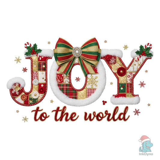 Joy to the World Patchwork Christmas - DTF Transfer