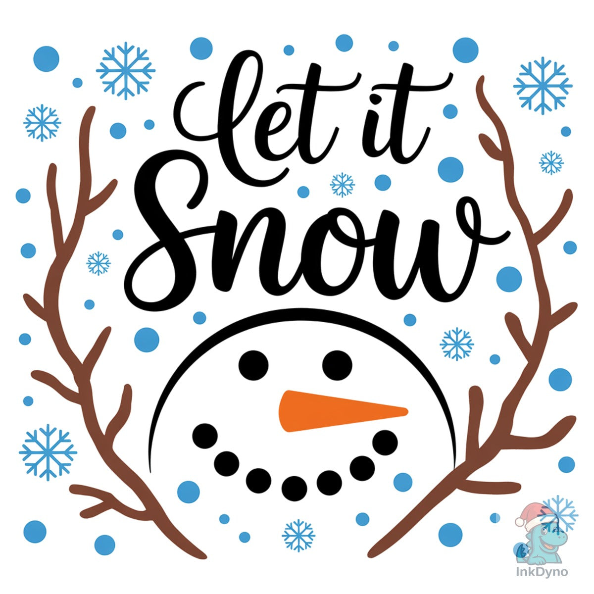 Let It Snow Cute Snowman Sublimation