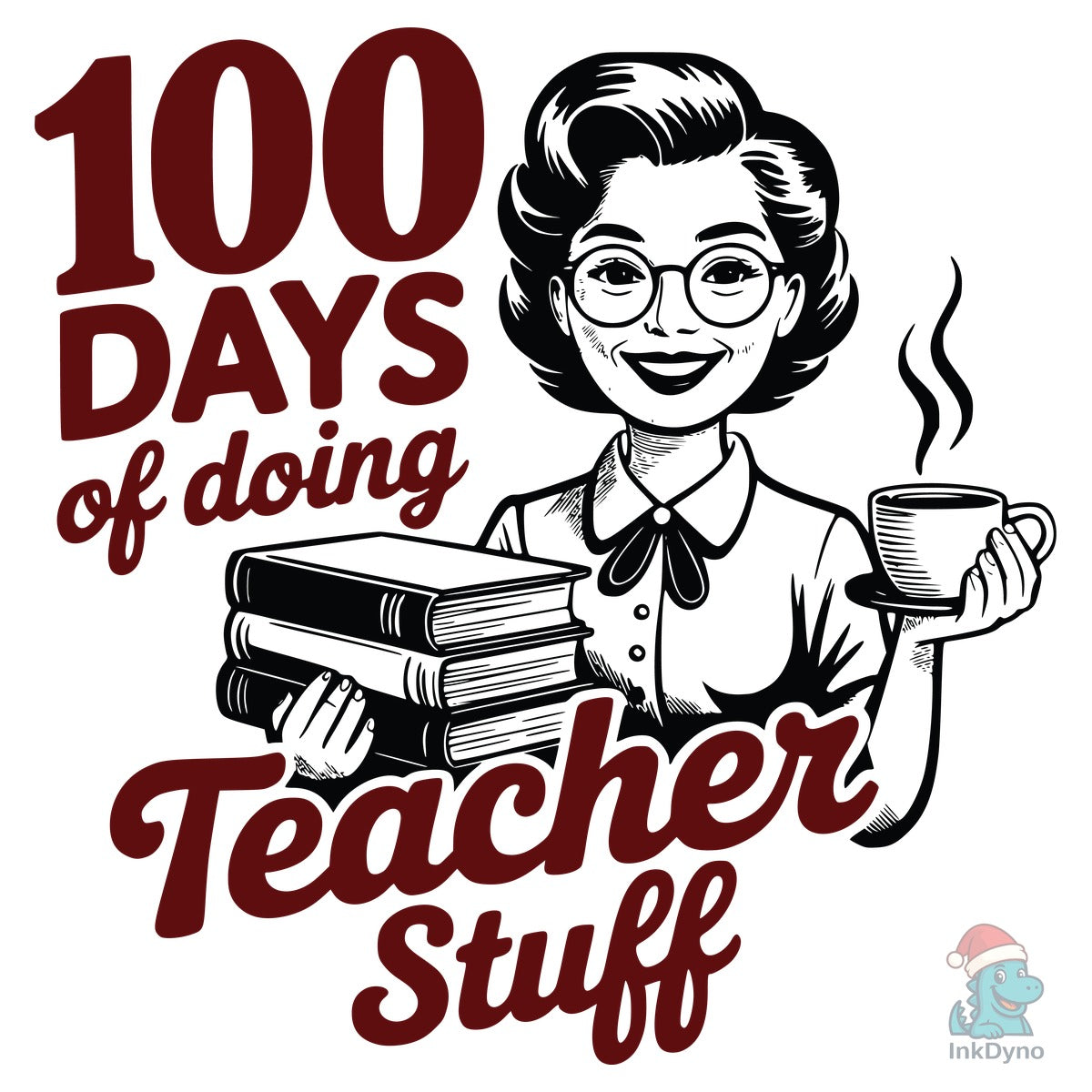 Vintage Funny Teacher 100 Days