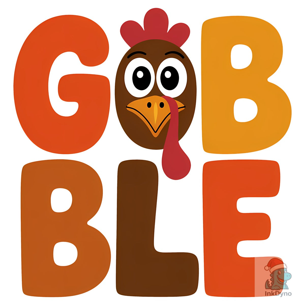 Gobble Funny Turkey Face Thanksgiving