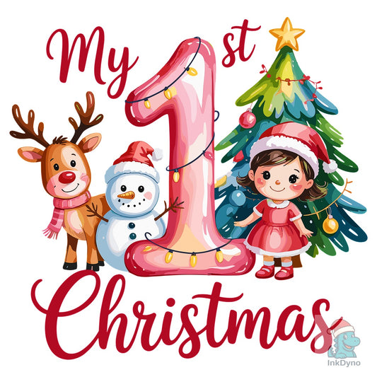 My First 1st Christmas Pink Girl - DTF Transfer