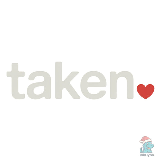 Valentine Typography with Red Heart - DTF Transfer