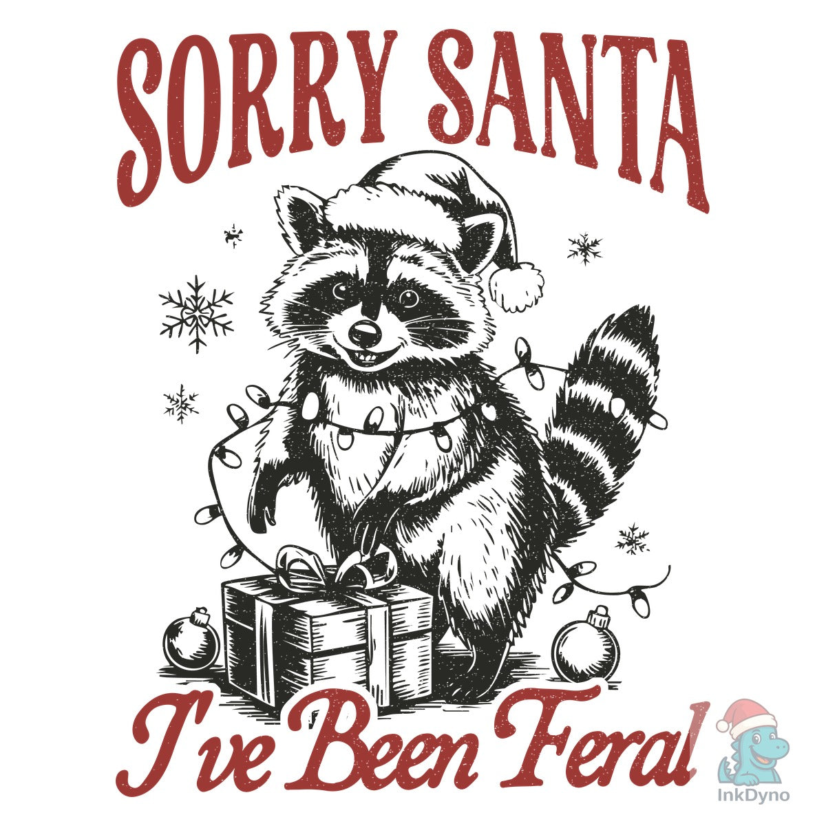 Funny Christmas Raccoon